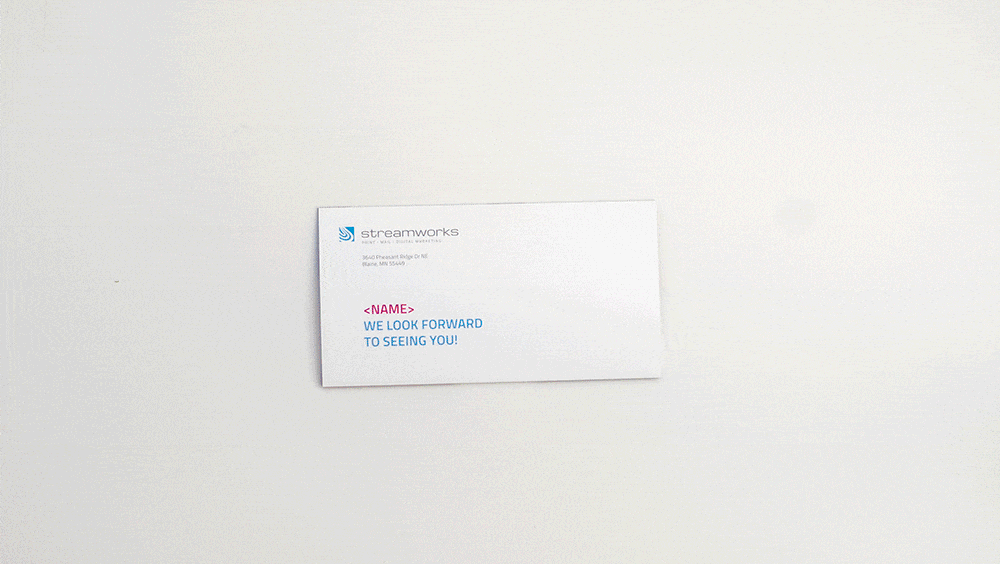 an animation of a Launch Room self mailer piece