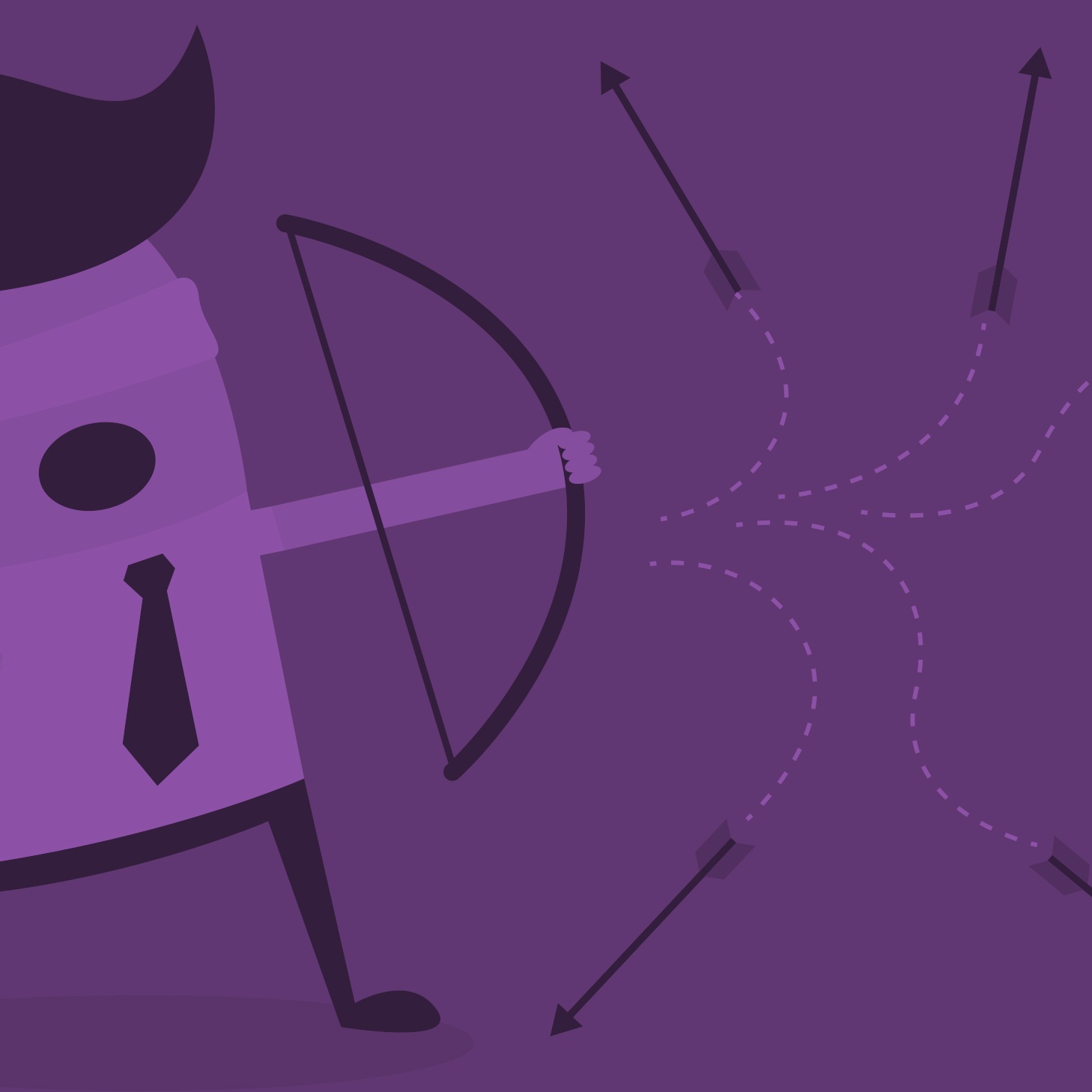 a cartoon figure shooting a bow and arrow