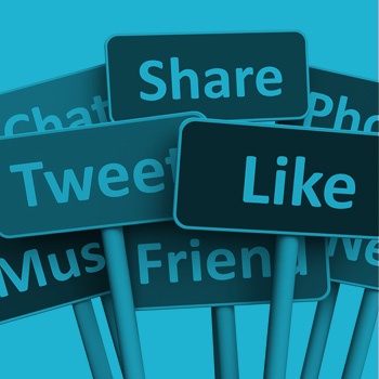 a share tweet like graphic