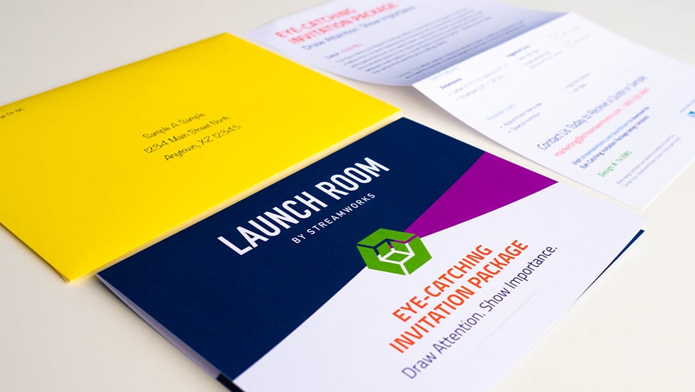 Colorful Launch Room print pieces