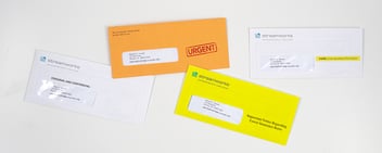 Mail pieces on display