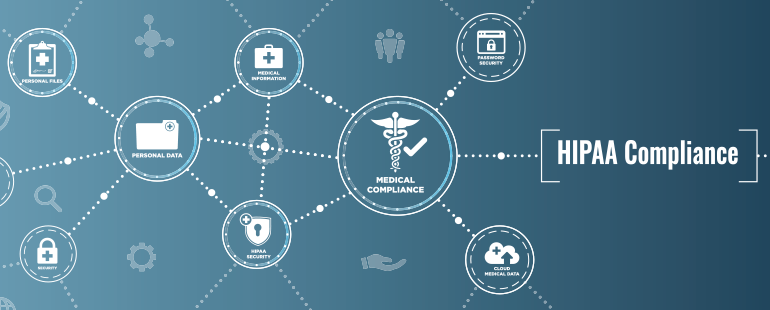 a graphic of digital hipaa compliance elements